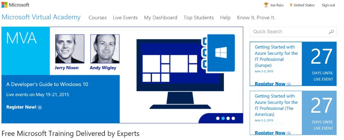 Microsoft Virtual Academy May 2015 Preview