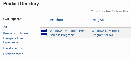 Windows 10 IoT Program